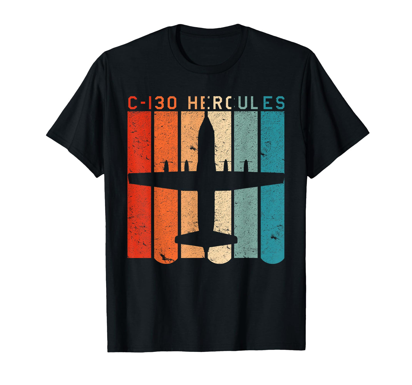 C-130 Hercules Aeroplane Retro Vintage Style Aviation Design T-Shirt