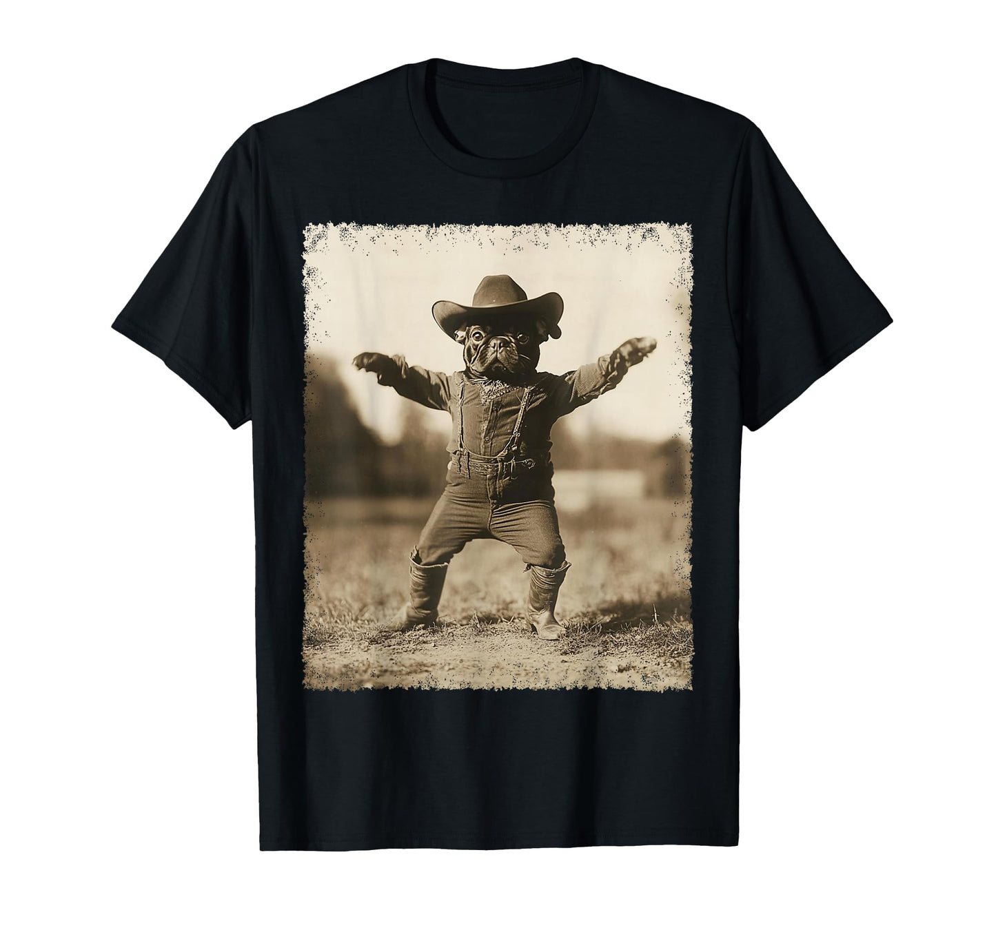 Funny Dog Silly Cowboy French Bulldog T-Shirt