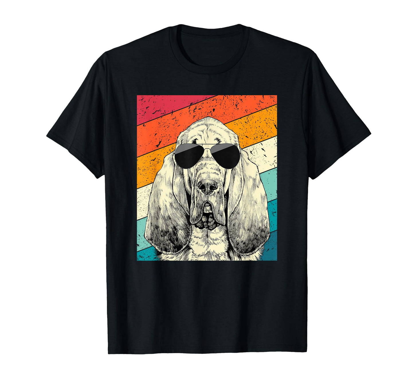 Retro Vintage Bloodhound with Sunglasses Dog Lovers T-Shirt