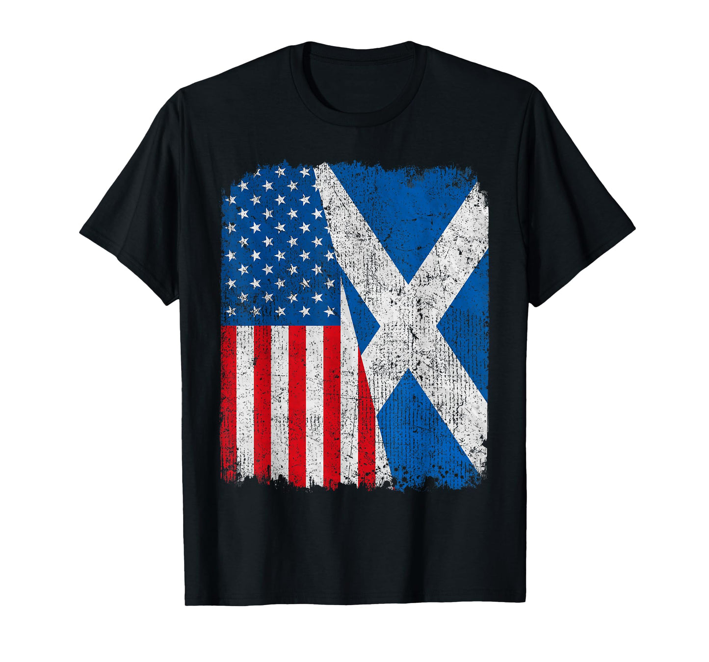 Scottish American Flag Half USA Scotland Root Proud T-Shirt for Women Kids Men