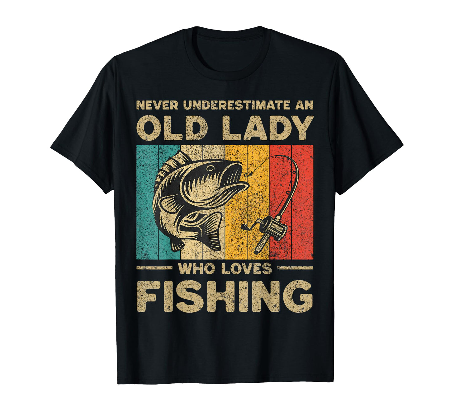 Funny Vintage Fishing Jokes Womens Fisherman Bass Fish T-Shirt