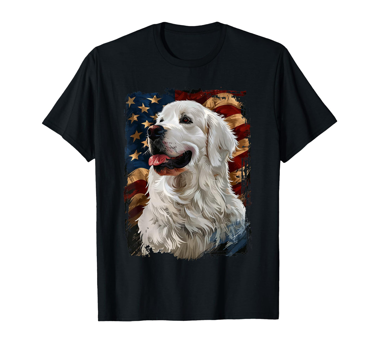 Great Pyrenees American Flag T-Shirt