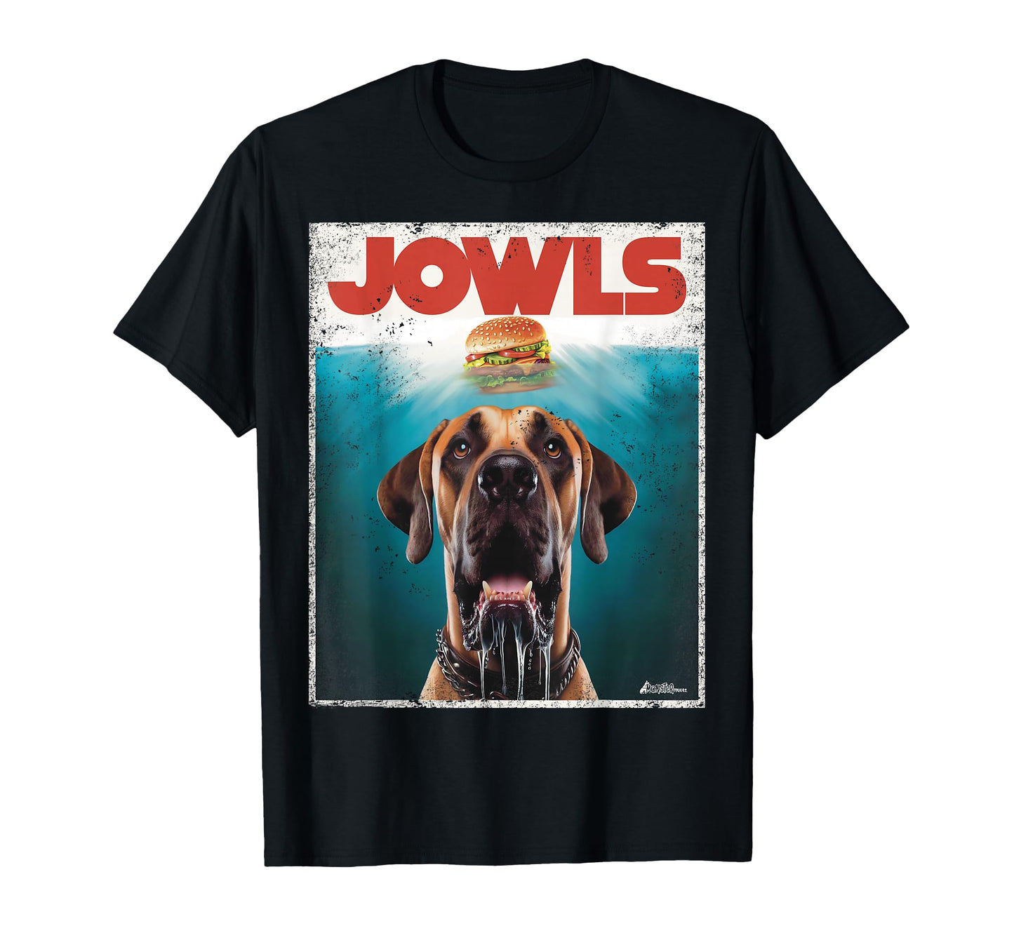 Funny Great Dane Jowls Top, Fawn Natural Dog Mom, Burger Dad T-Shirt