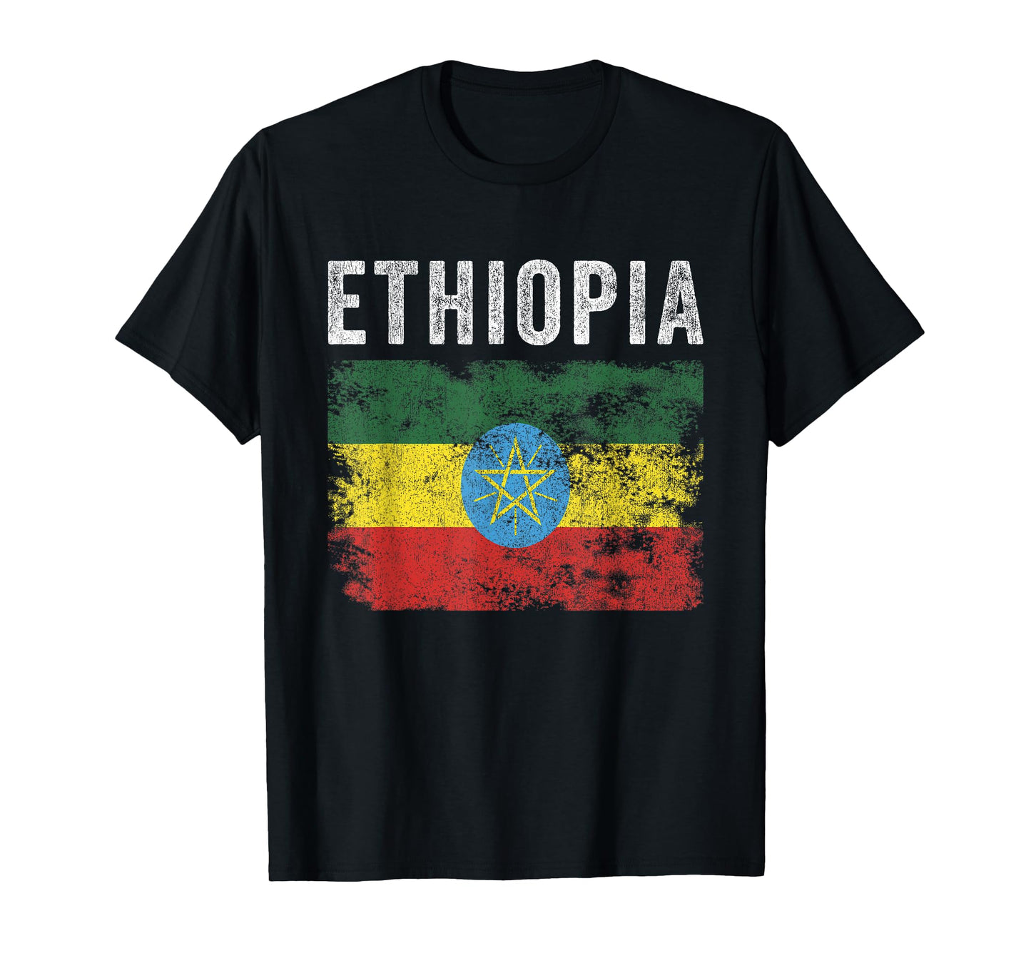 Ethiopia Flag Distressed - Men Women Kids - Ethiopian Flag T-Shirt