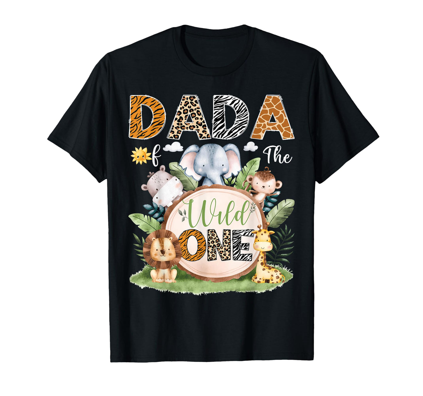 Dada Of The Wild One Safari Woodland 1St Birthday Kids T-Shirt