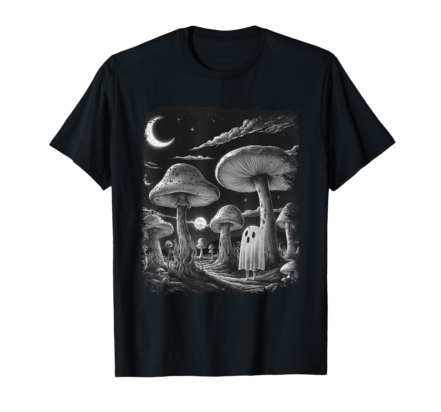 Ghost Mushroom Halloween Vintage T-Shirt