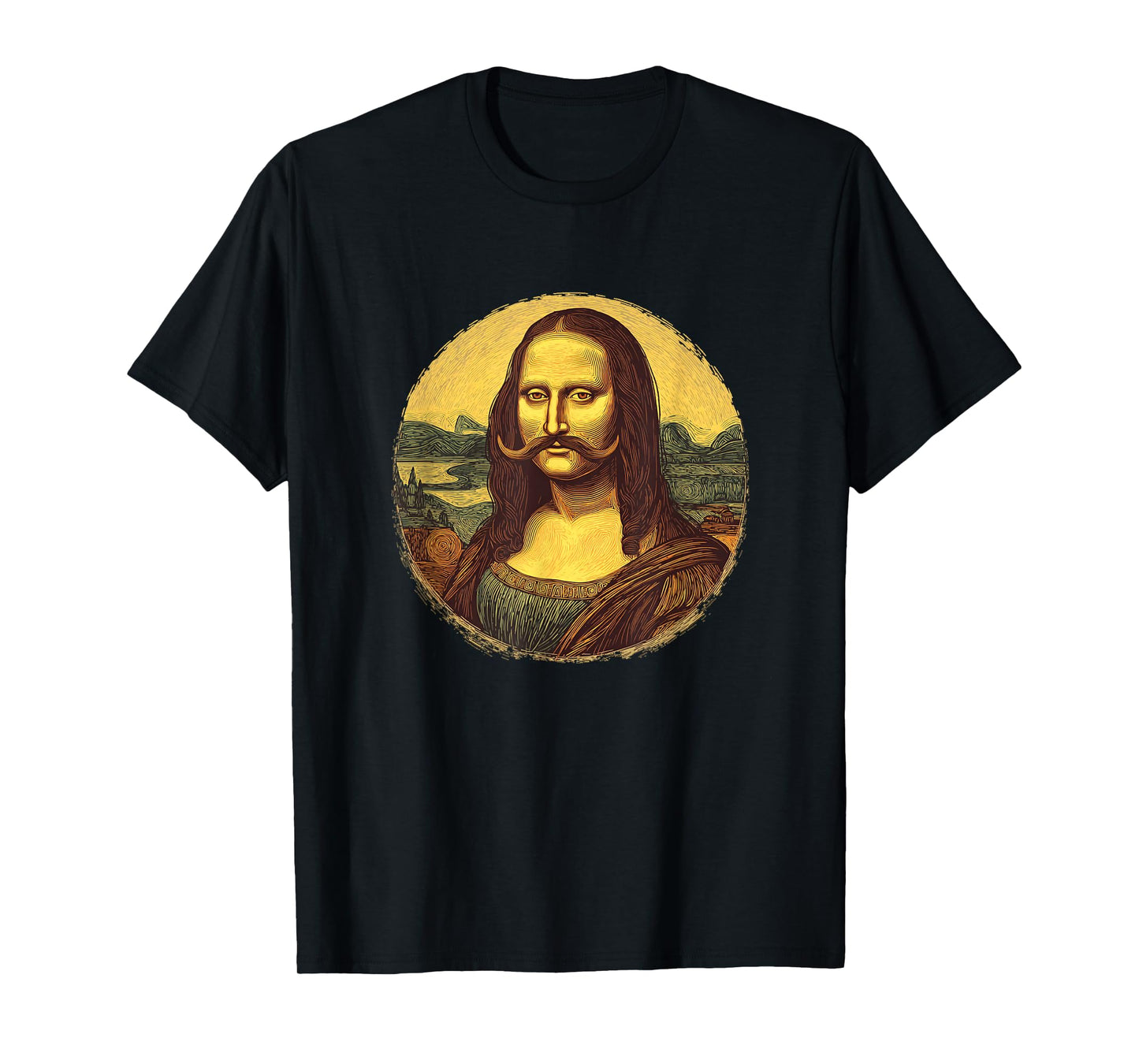 Amazing Mustache Beard Art with Mona Lisa Look T-Shirt
