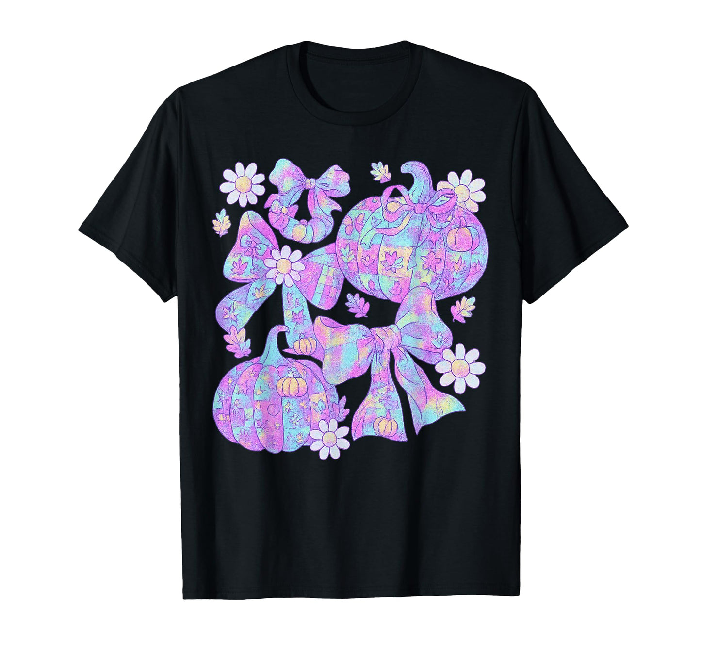 Preppy Pumpkin Thanksgiving Vintage Boho Floral Fall Vibes T-Shirt