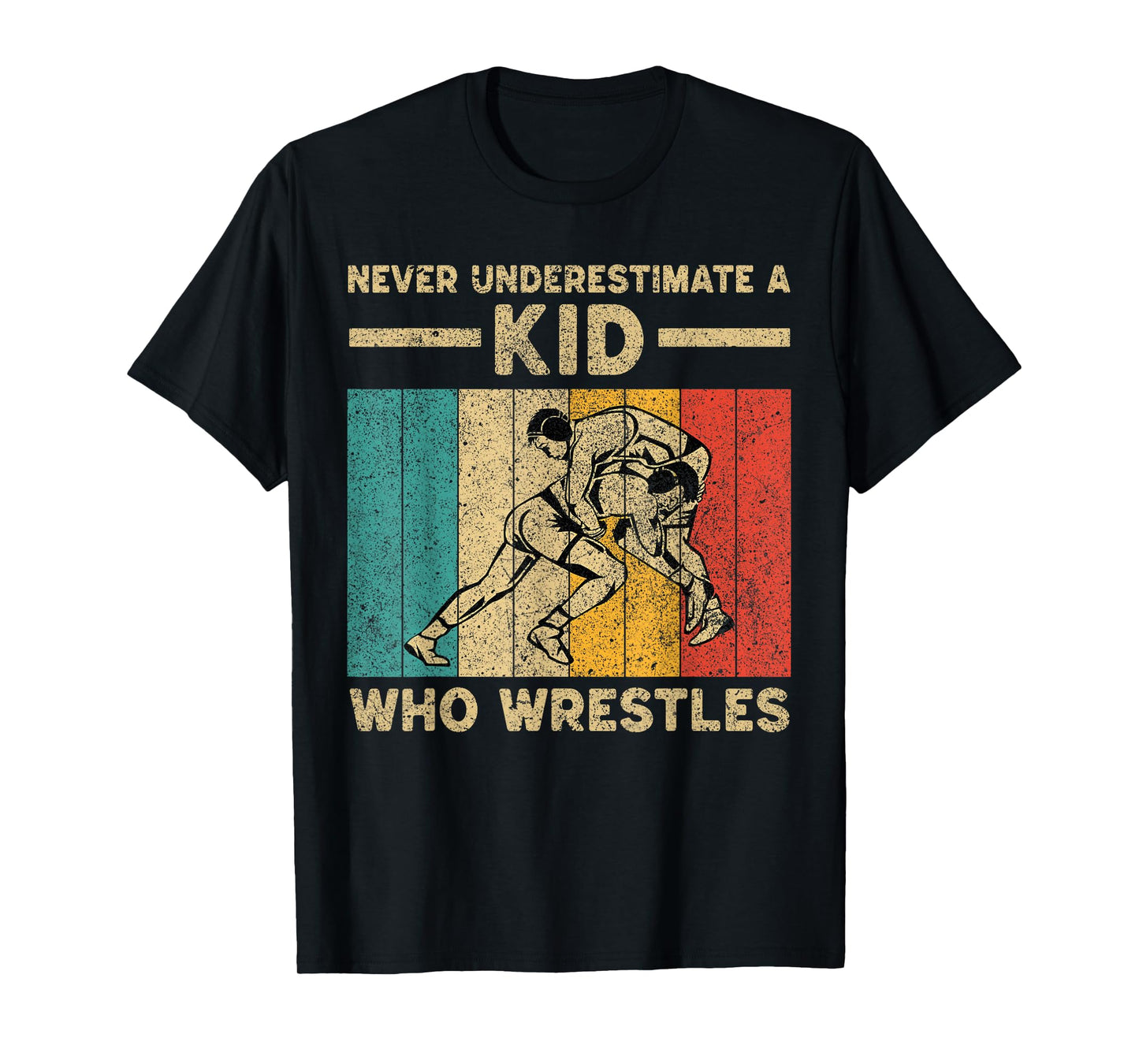 Never Underestimate A Kid Who Wrestles Vintage Wrestling T-Shirt