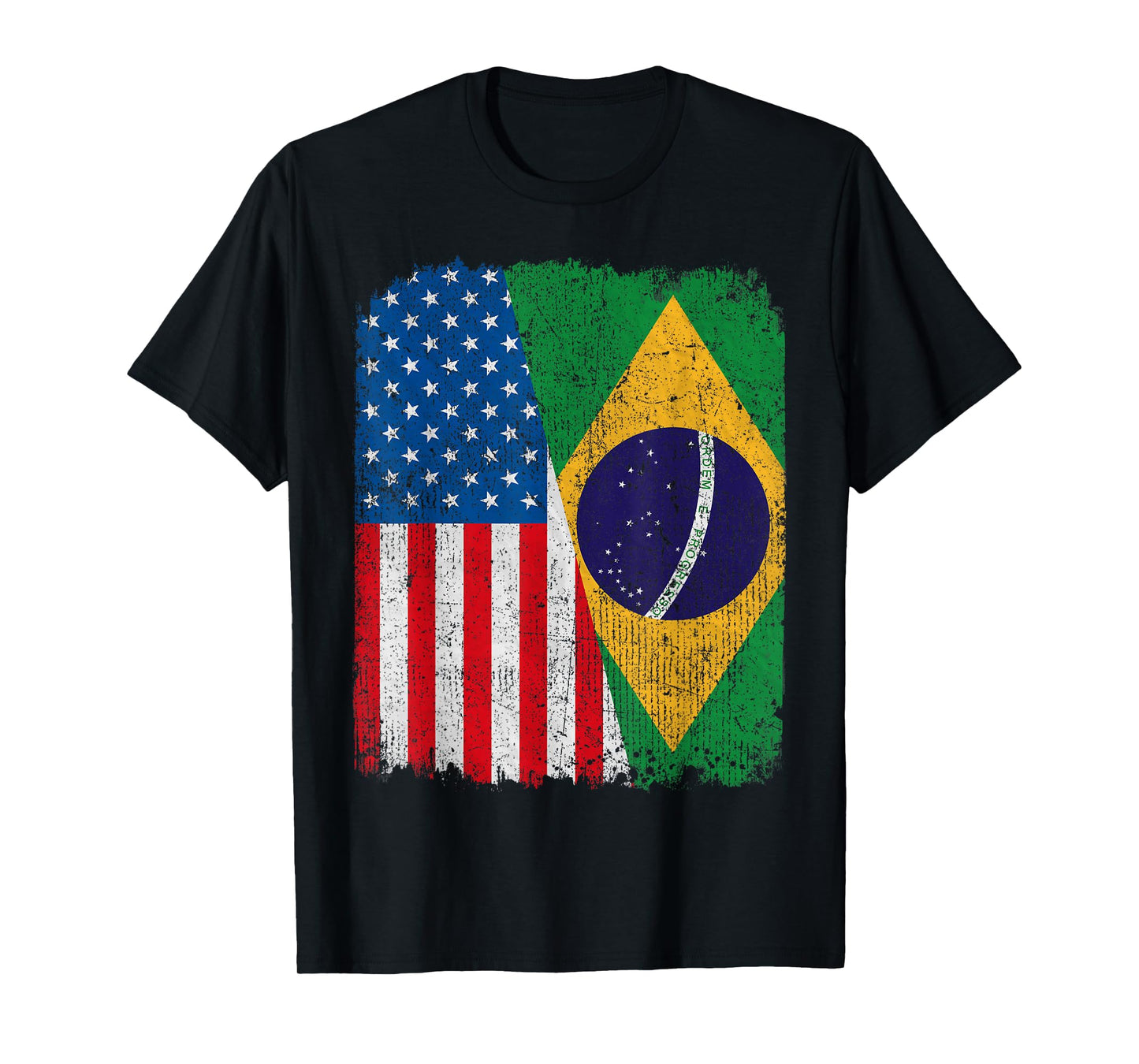 Brazilian American Flag Half USA Brazil Root Proud T-Shirt