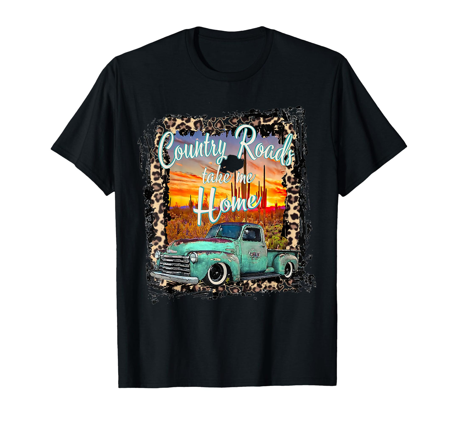 Western Texas Vintage Truck Country Roads Take Me Home T-Shirt