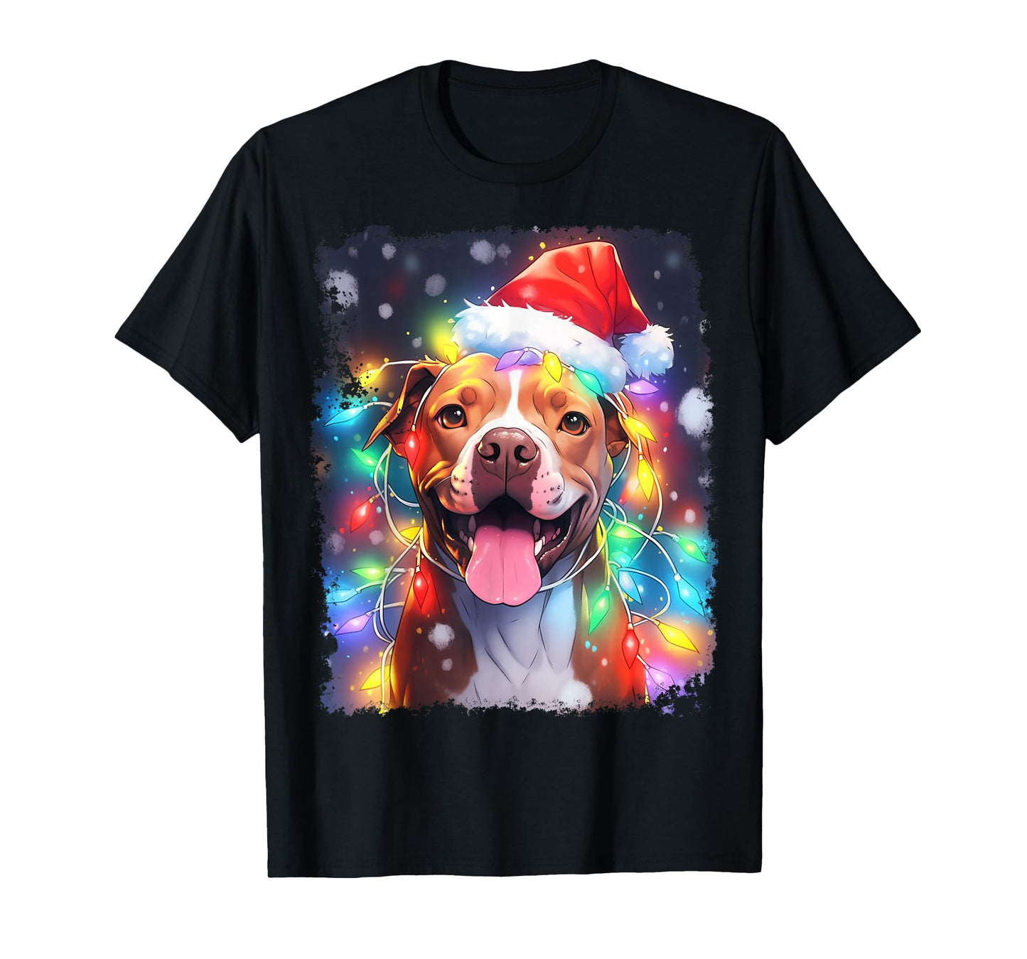 Pitbull Christmas Lights T-Shirt