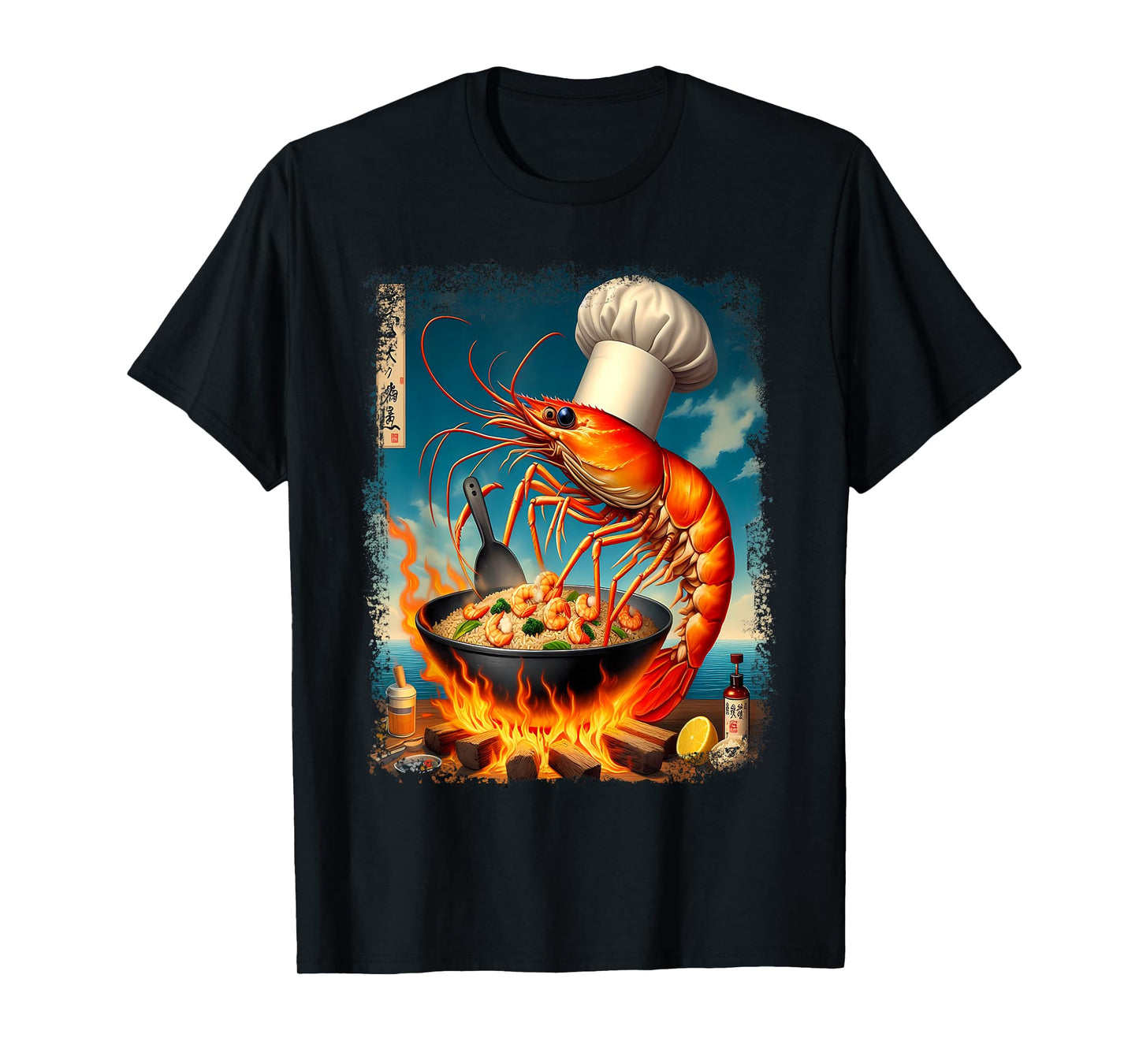 Funny Shrimp Fried This Rice Meme Painting Distressed Style T-Shirt
