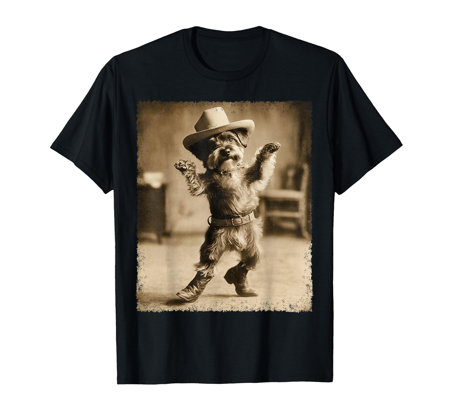Schnauzer Dog Meme Silly Cowboy Funny T-Shirt