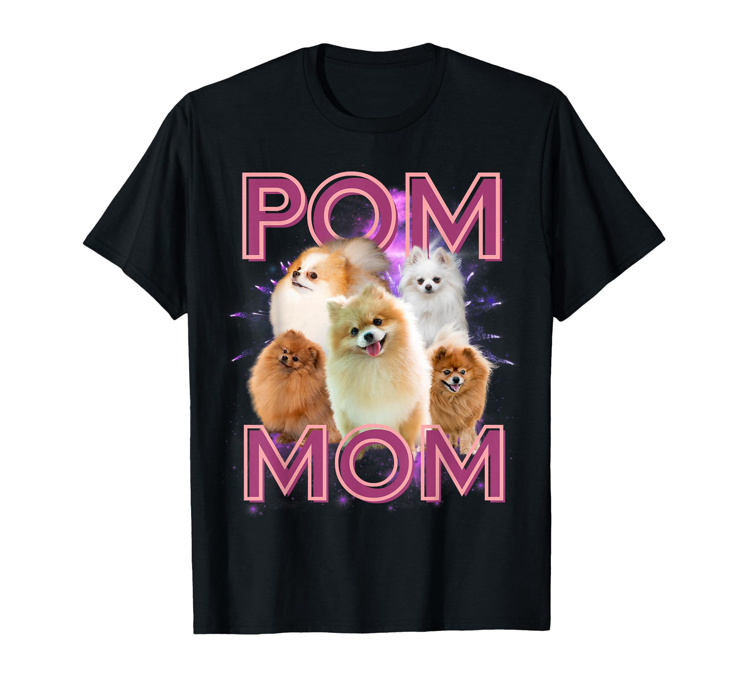 Pom Mom Pomeranian Dog Retro Bootleg T-Shirt