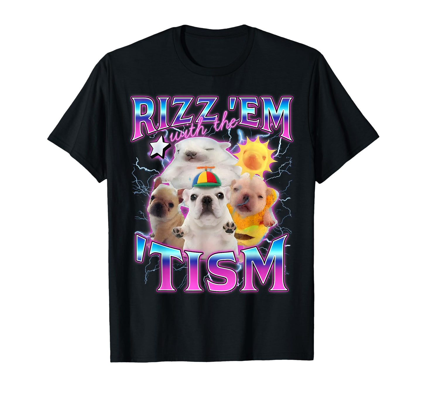 Autism Funny Rizz Em with The Tism Meme Austistic Pibble T-Shirt