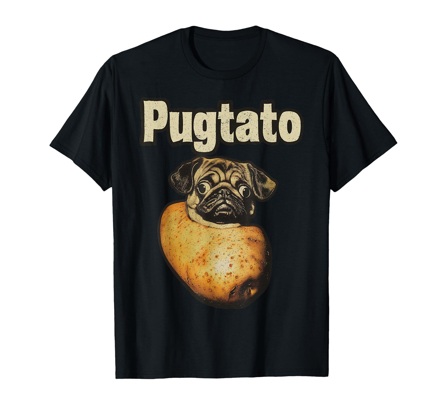 Pugtato Potato Pug Retro – Pun Funny Dog T-Shirt