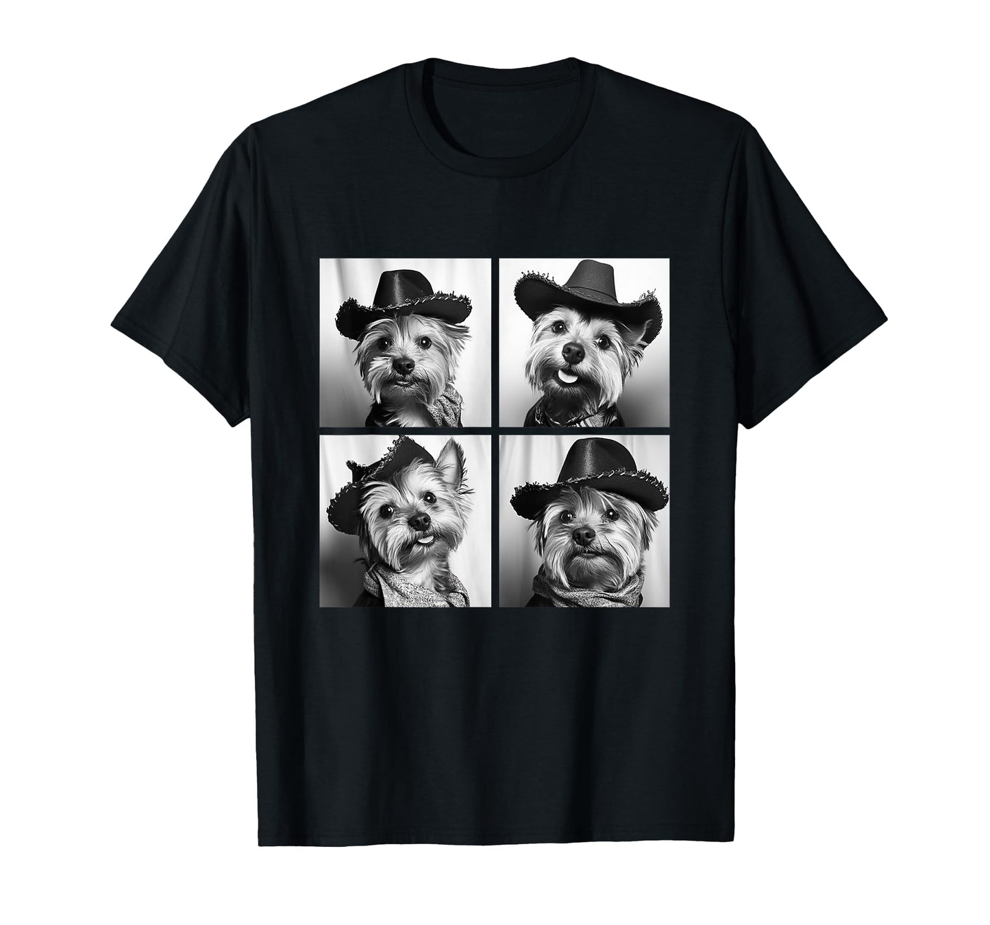 Funny Yorkshire Terrier Cute Cowboy Dogs Western Yorkies T-Shirt
