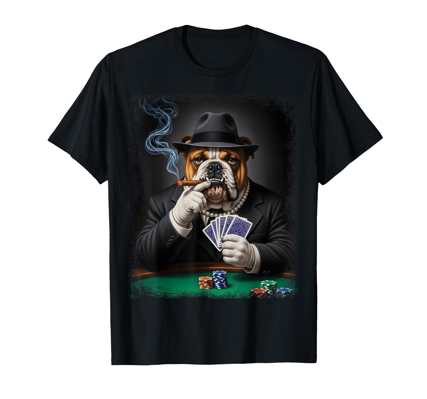 Gambling Casino Cool Dog in Suit Funny Poker Animal T-Shirt
