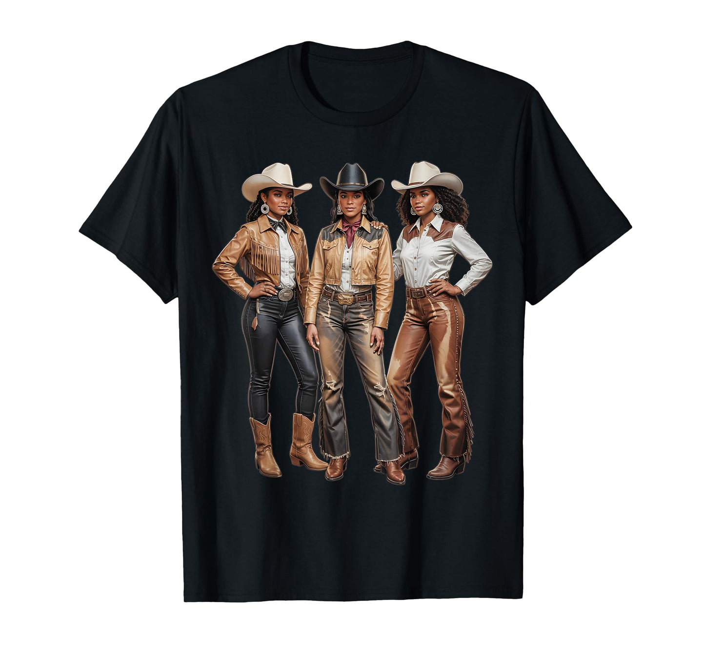 Black African American Cowgirl Western Country Texas Rodeo T-Shirt
