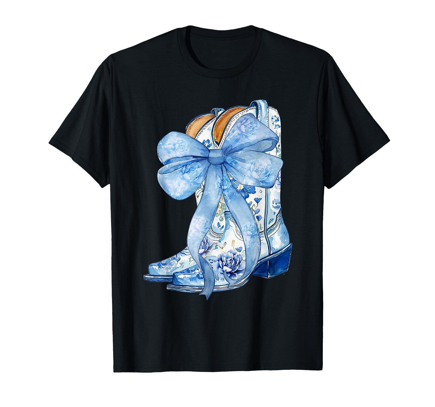 Cowgirl Boots Blue Cowgirl Shirt For Women Girls T-Shirt