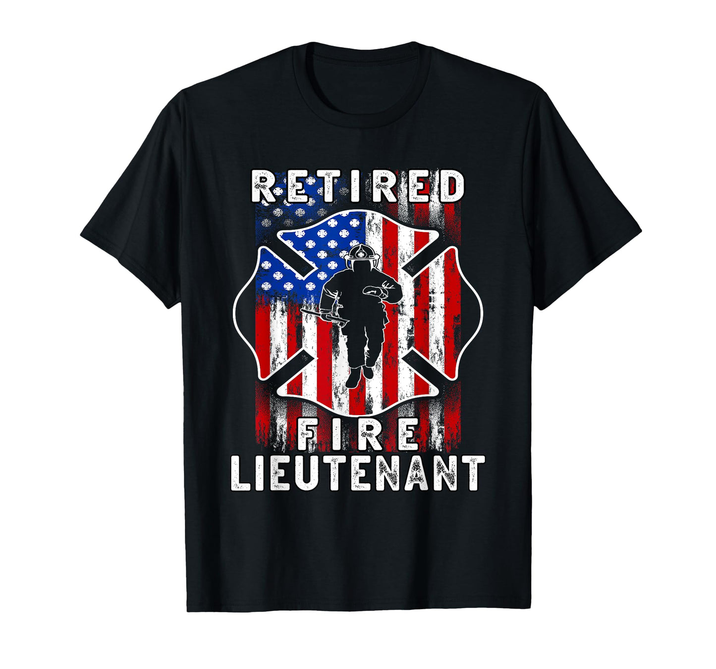 Retired Firefighter Lieutenant Dad Fireman Retirement USA T-Shirt
