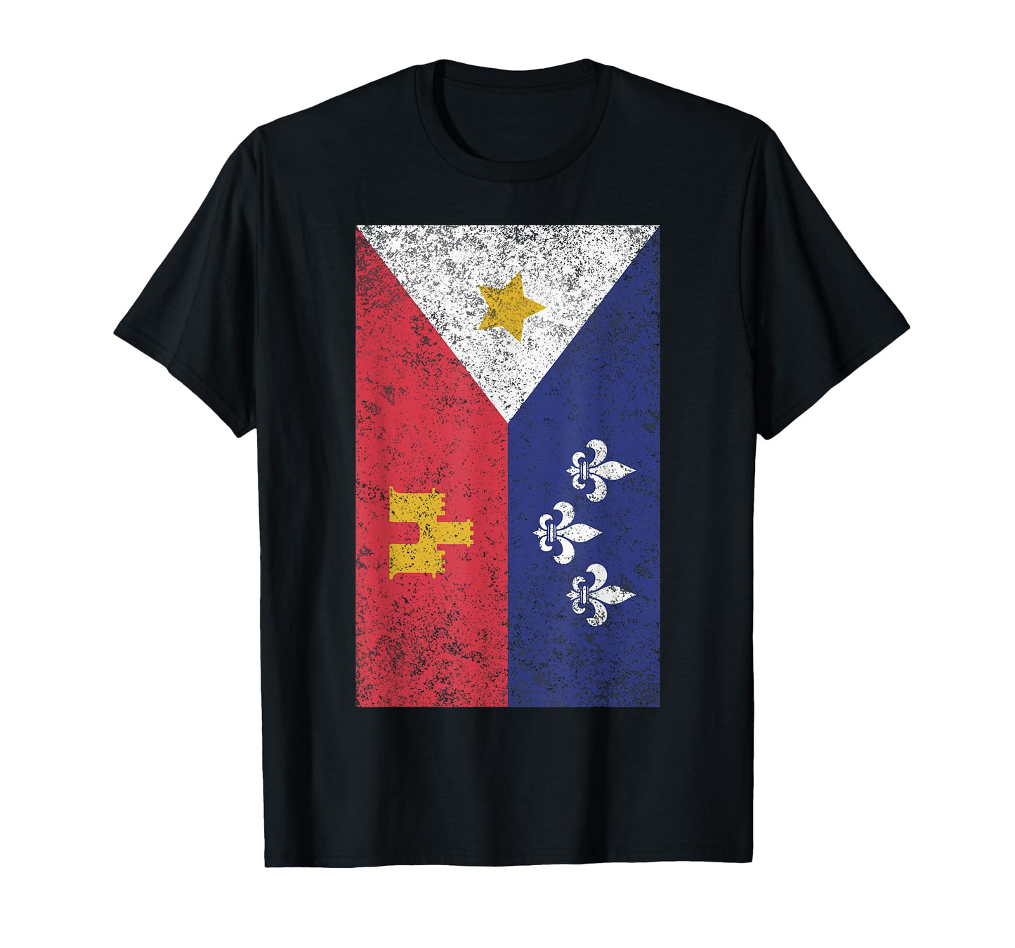 Acadian Flag Retro Cajun T-Shirt T-Shirt
