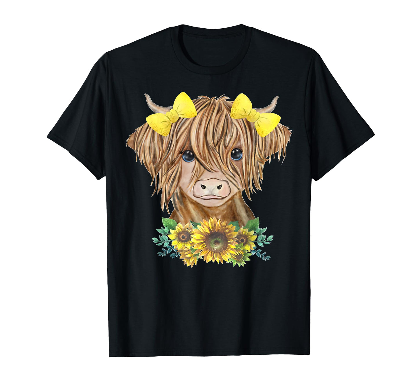 Highland Cow With Sunflowers T-Shirt