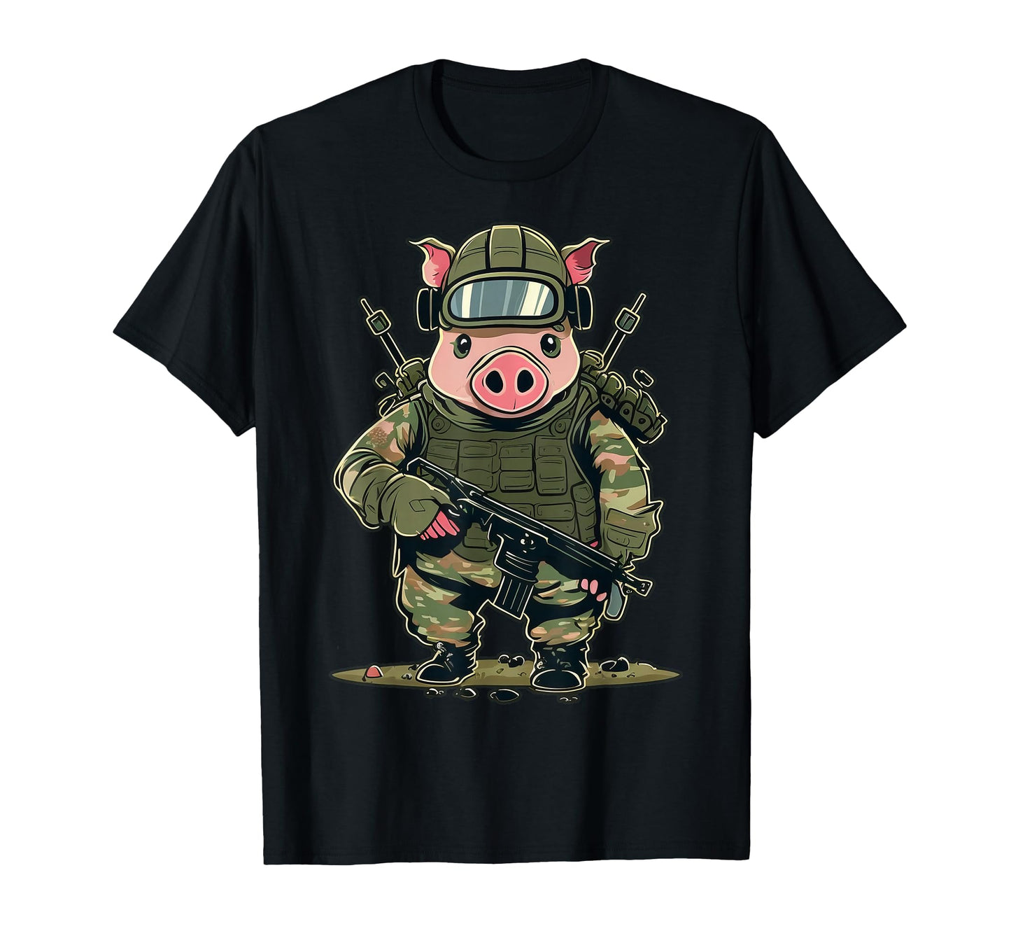 Soldier Pig Army Military Pig T-Shirt