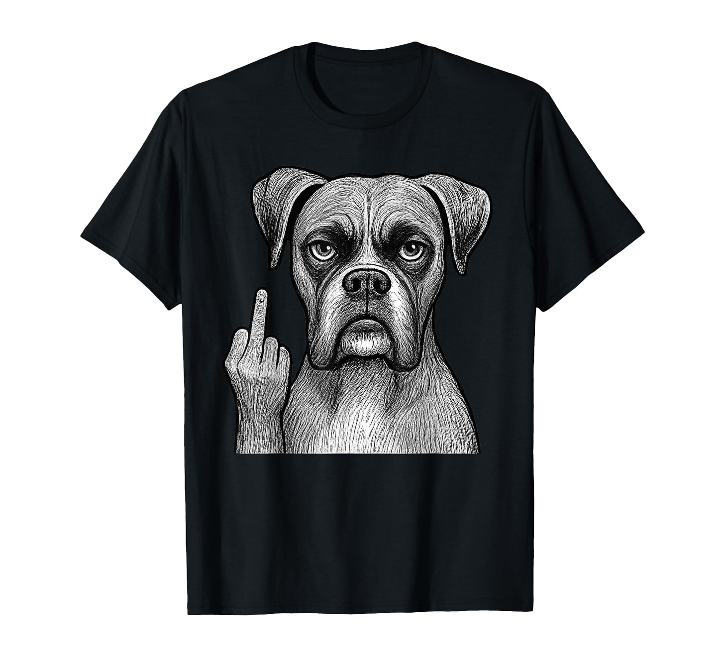 Boxer Dog Middle Finger Sarcastic Dog Lover T-Shirt