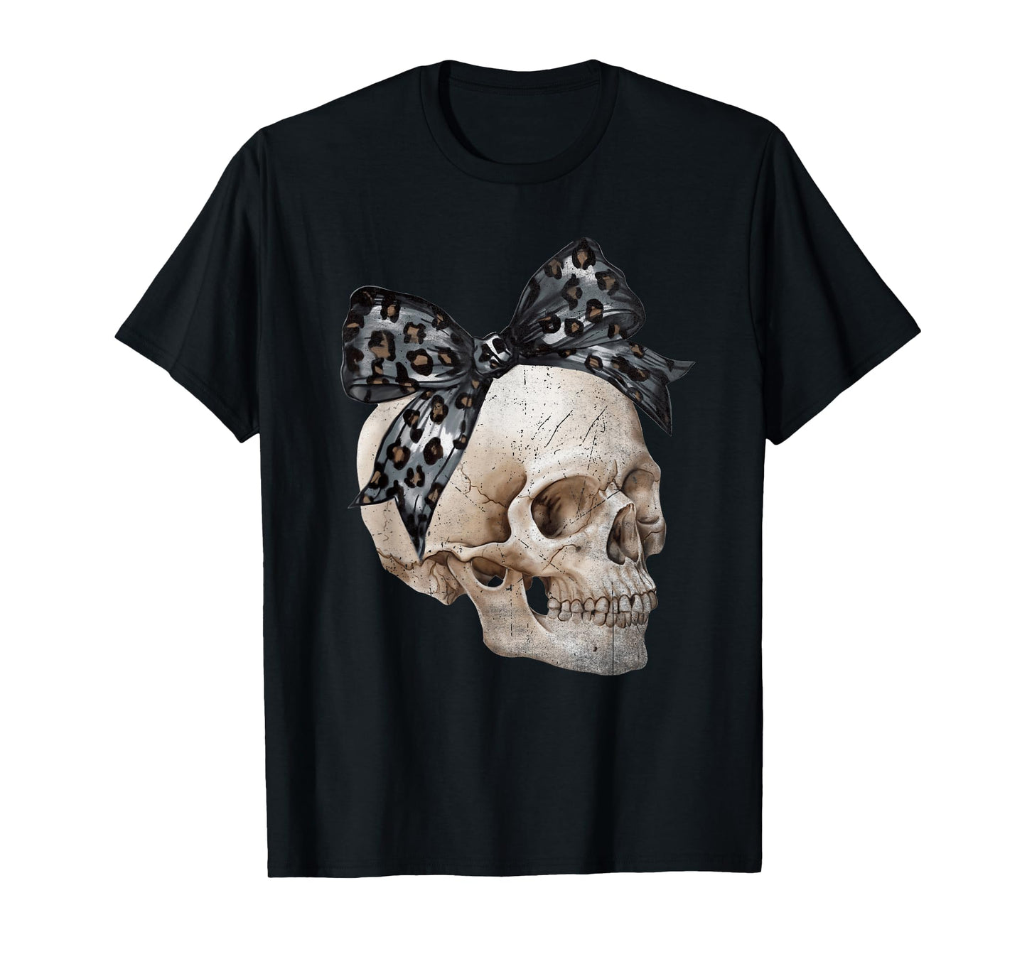 Skull Coquette Bow Halloween Spooky Season Womens Girls Kids T-Shirt