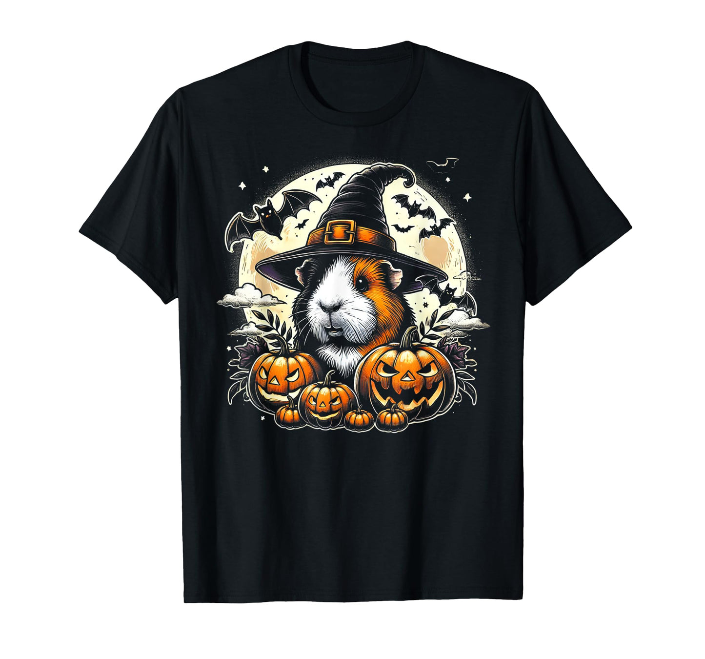 Guinea Pig Halloween Witch Art T-Shirt