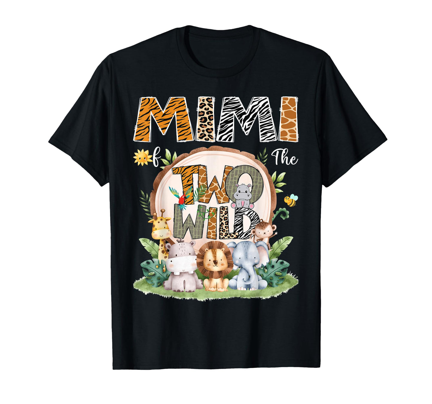 Mimi Of The Two Wild Animal Safari 2Nd Birthday Boy T-Shirt