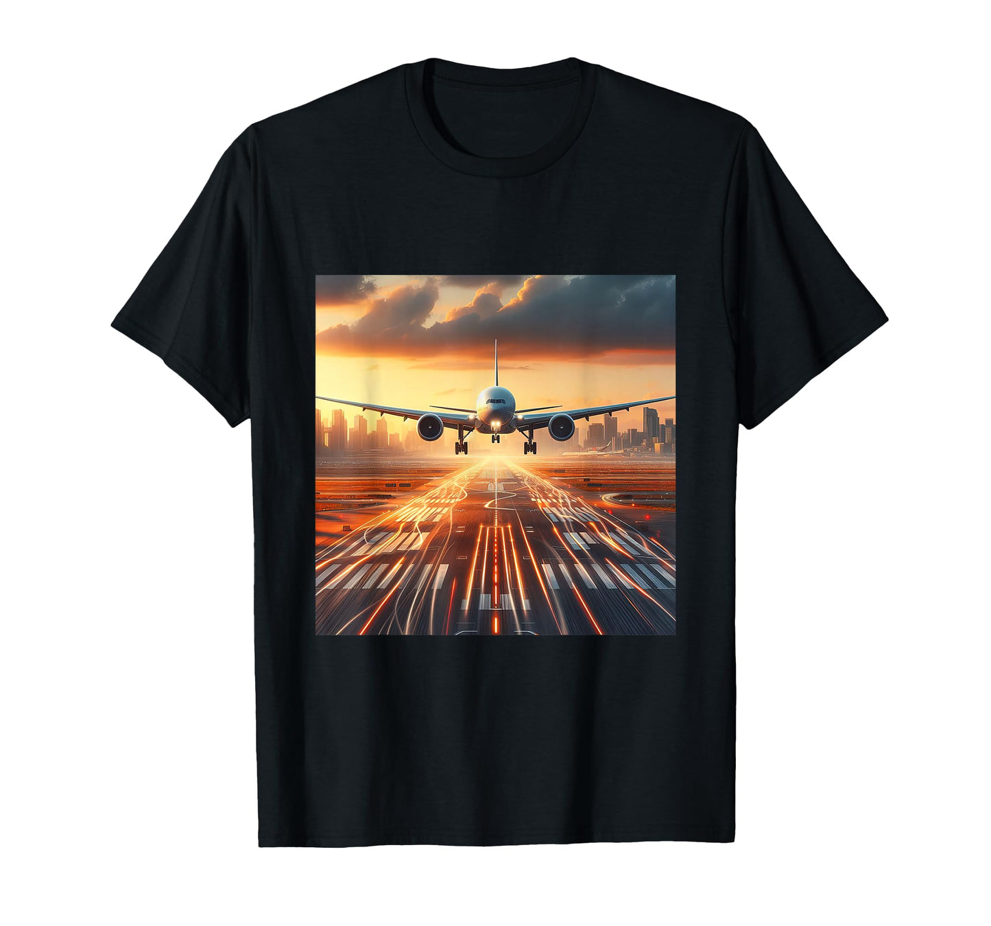 B-777 Aircraft Aviation Airplane Airport Runway Landing T-Shirt