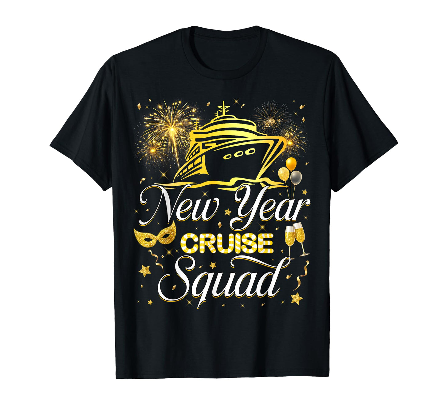New Year Crusie Squad Firework Family Matching Men Women Kid T-Shirt