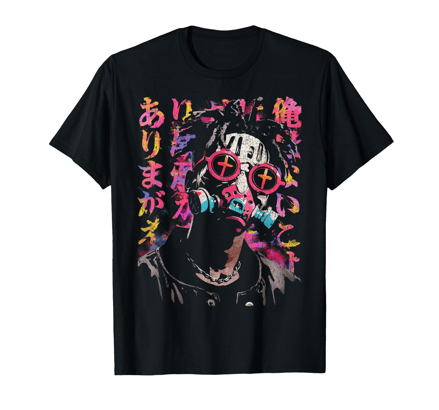 Japanese Streetwear Afro Cyberpunk Y2K Techwear Manga Anime T-Shirt