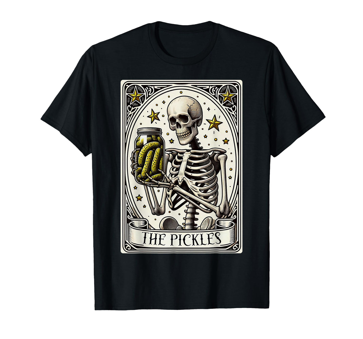 The Pickles Tarot Card Skeleton Canning Season Gardener T-Shirt