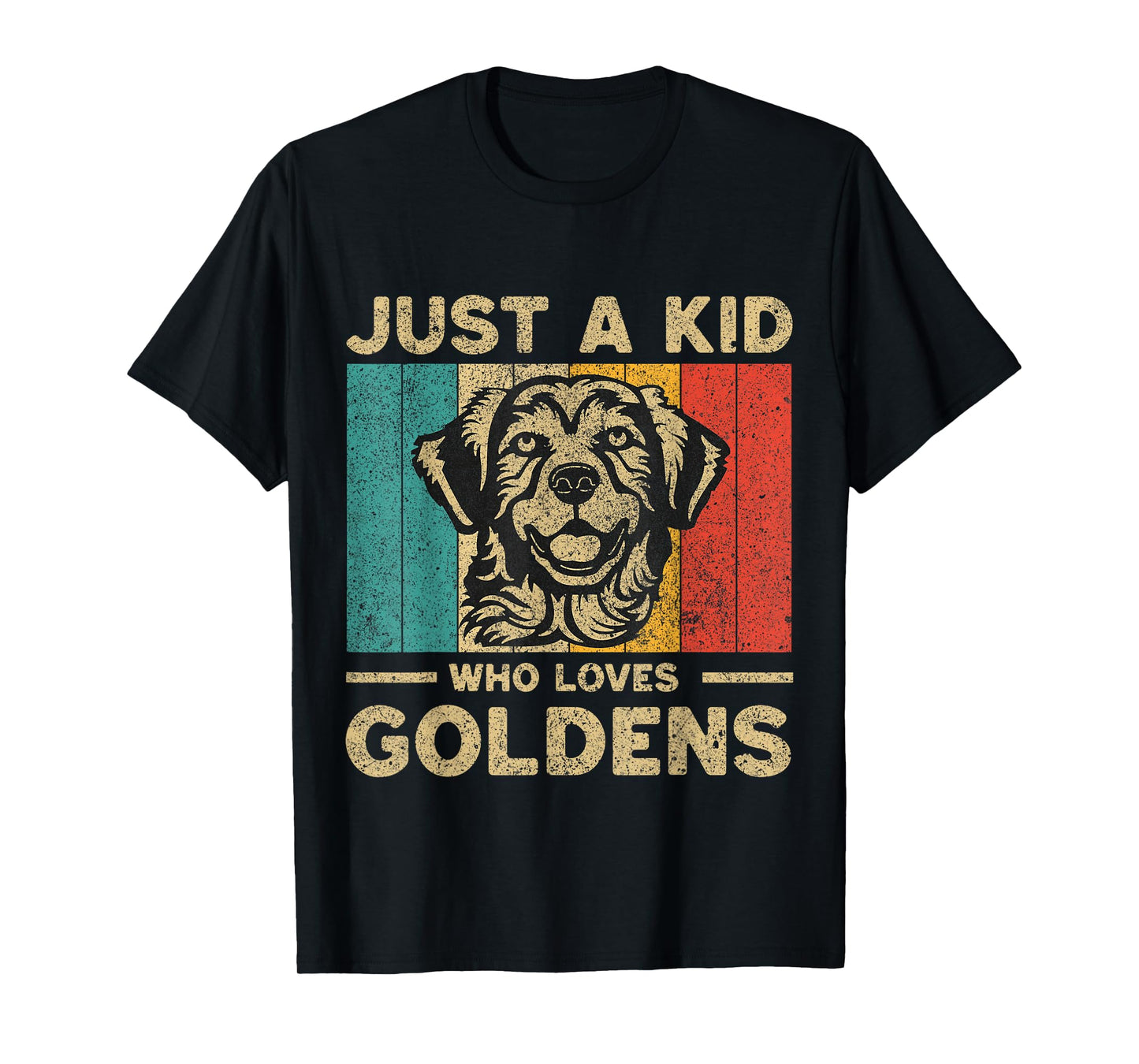 Just A Kid Who Loves Goldens Retro Golden Retriever T-Shirt