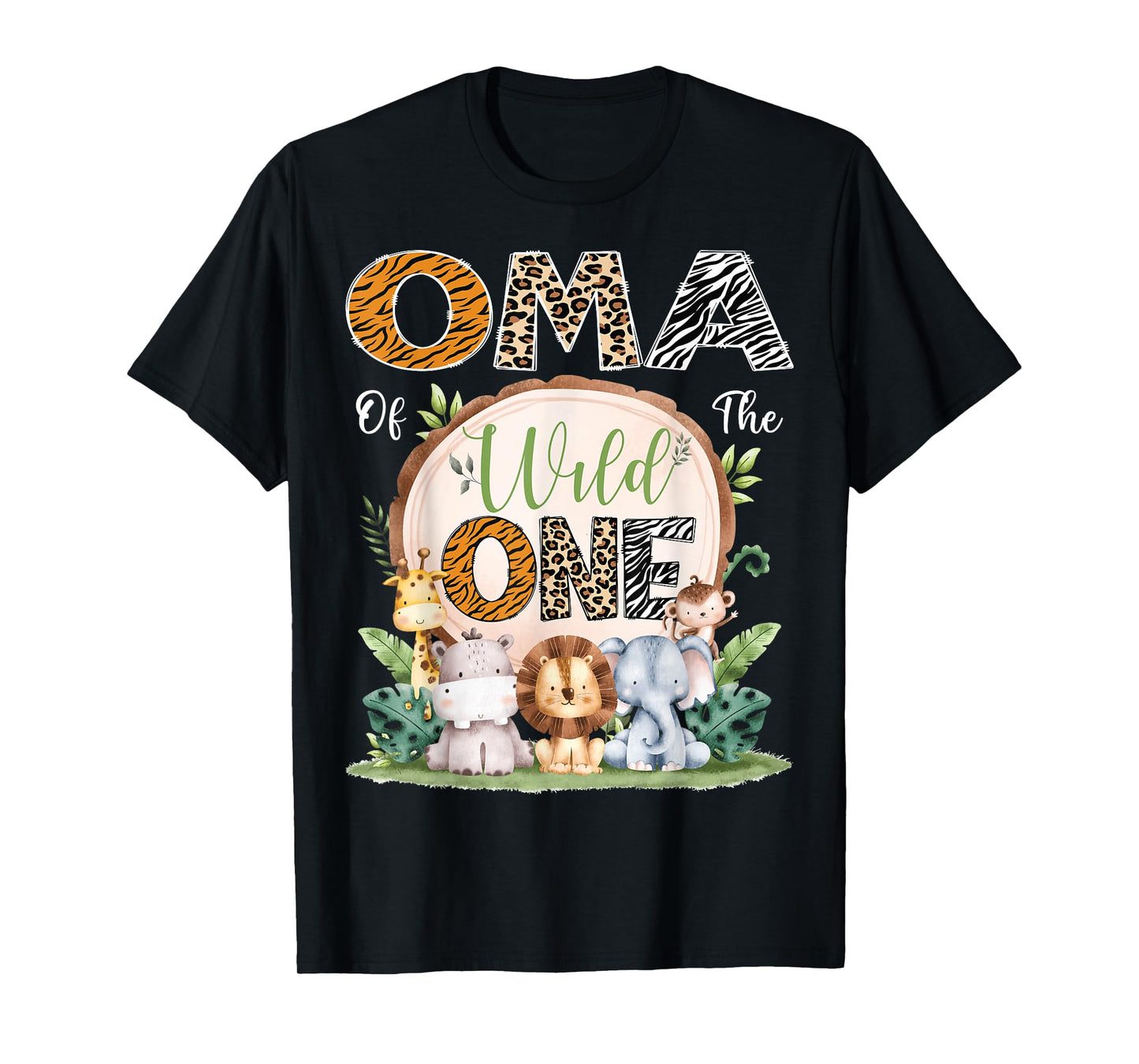 Oma Of The Wild One 1St Birthday Safari Jungle Woodland T-Shirt