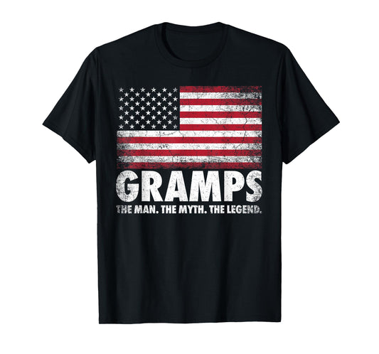 Gramps The Man Myth Legend Father's Day 4th of July Grandpa T-Shirt