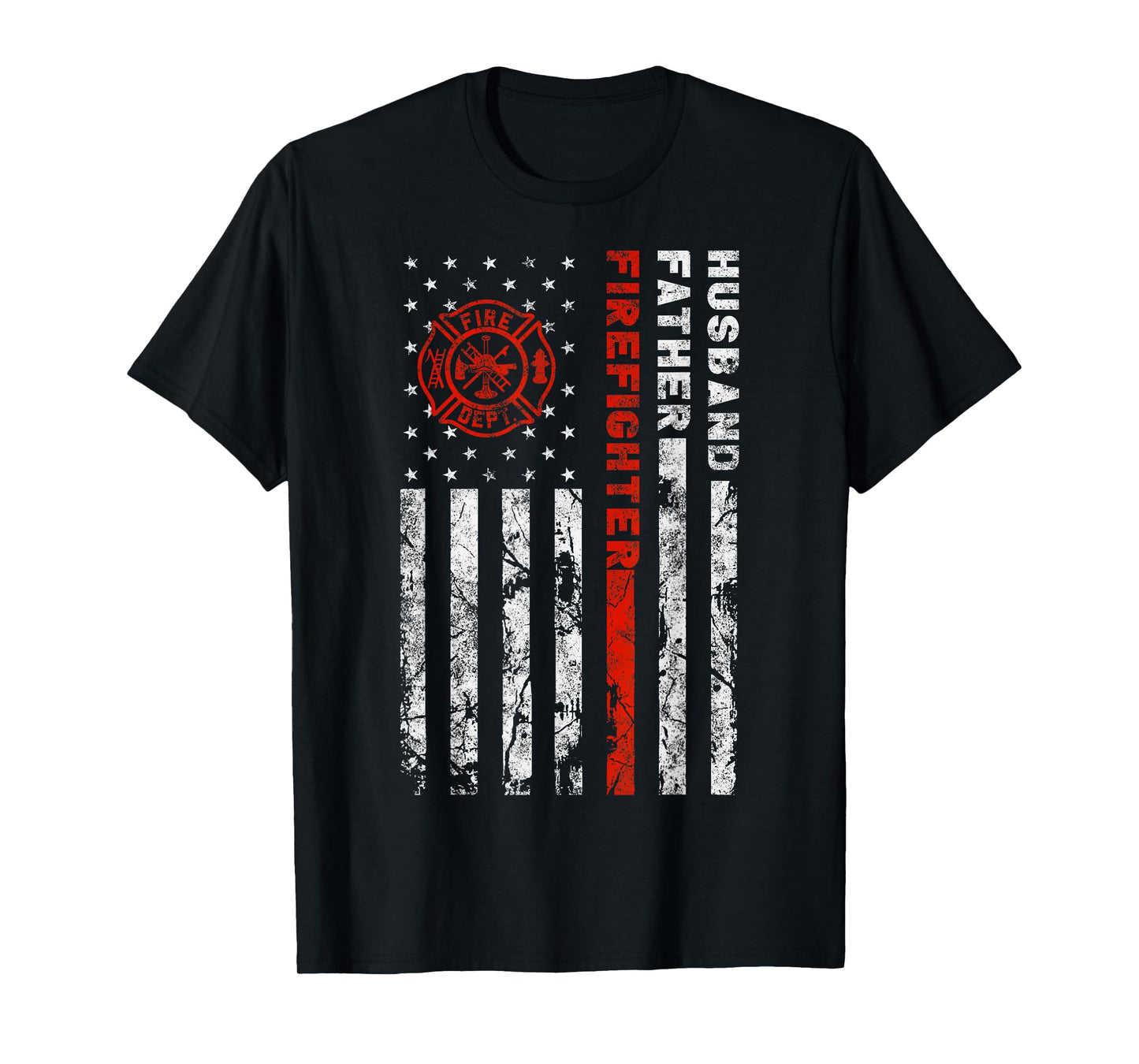 Firefighter Husband Father Fireman for Dad T-Shirt