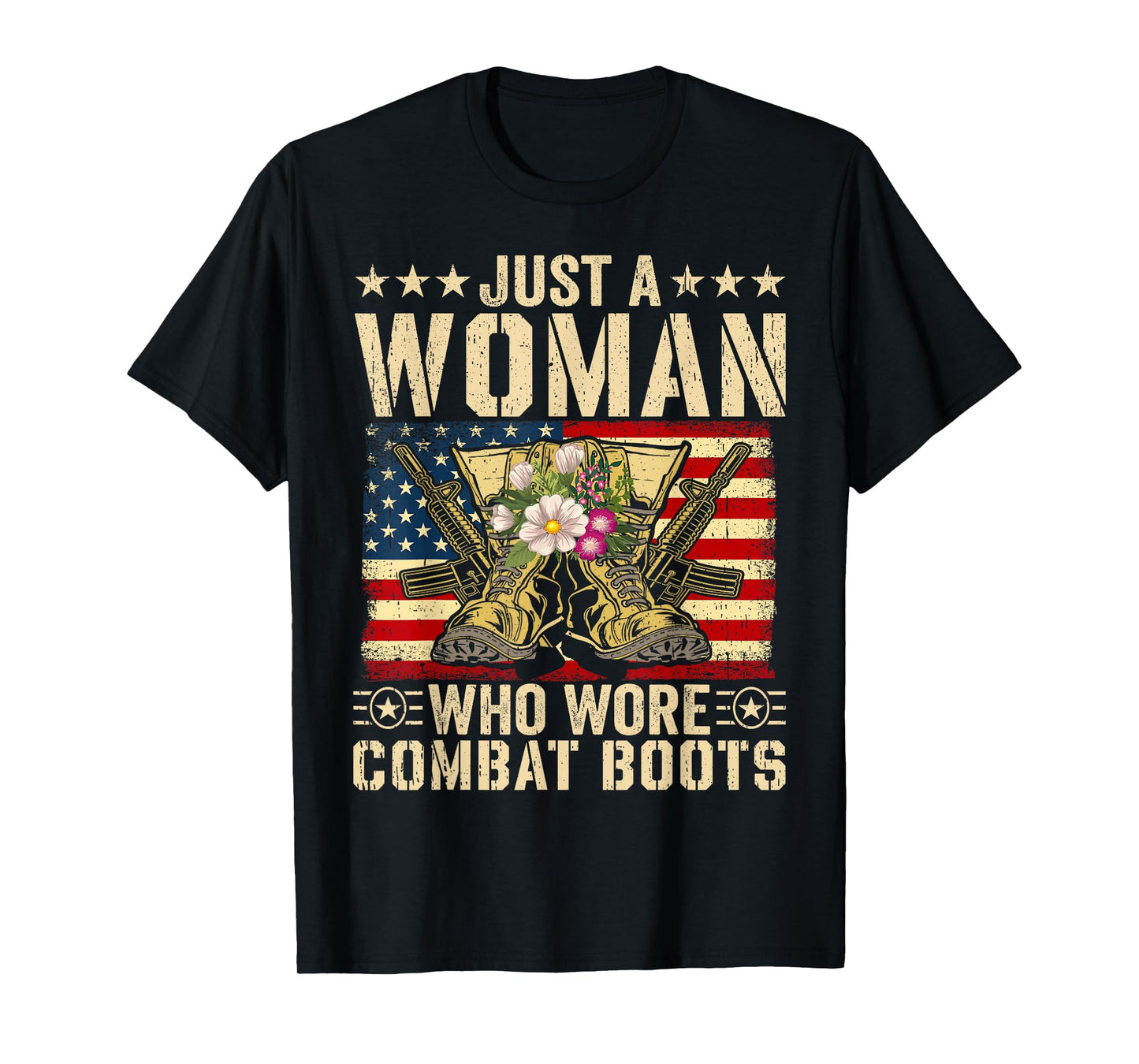Just a Woman Who Wore Combat Boots USA Military Veteran T-Shirt
