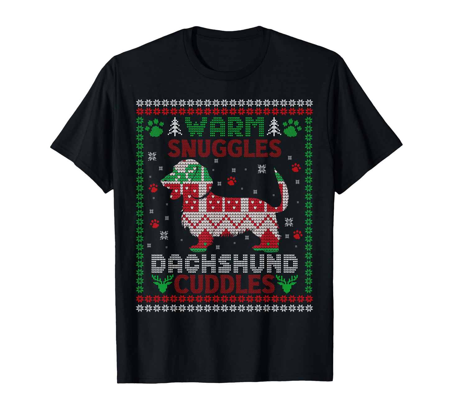 warm snuggles dachshund cuddles Christmas xmas weenie weiner T-Shirt