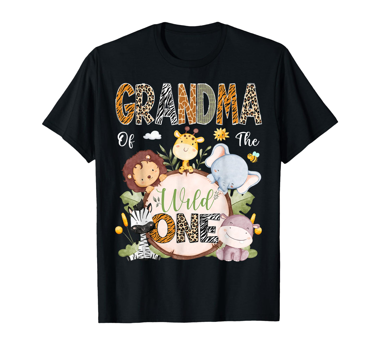 Grandma Of The Wild One 1St Birthday Safari Jungle Animals T-Shirt