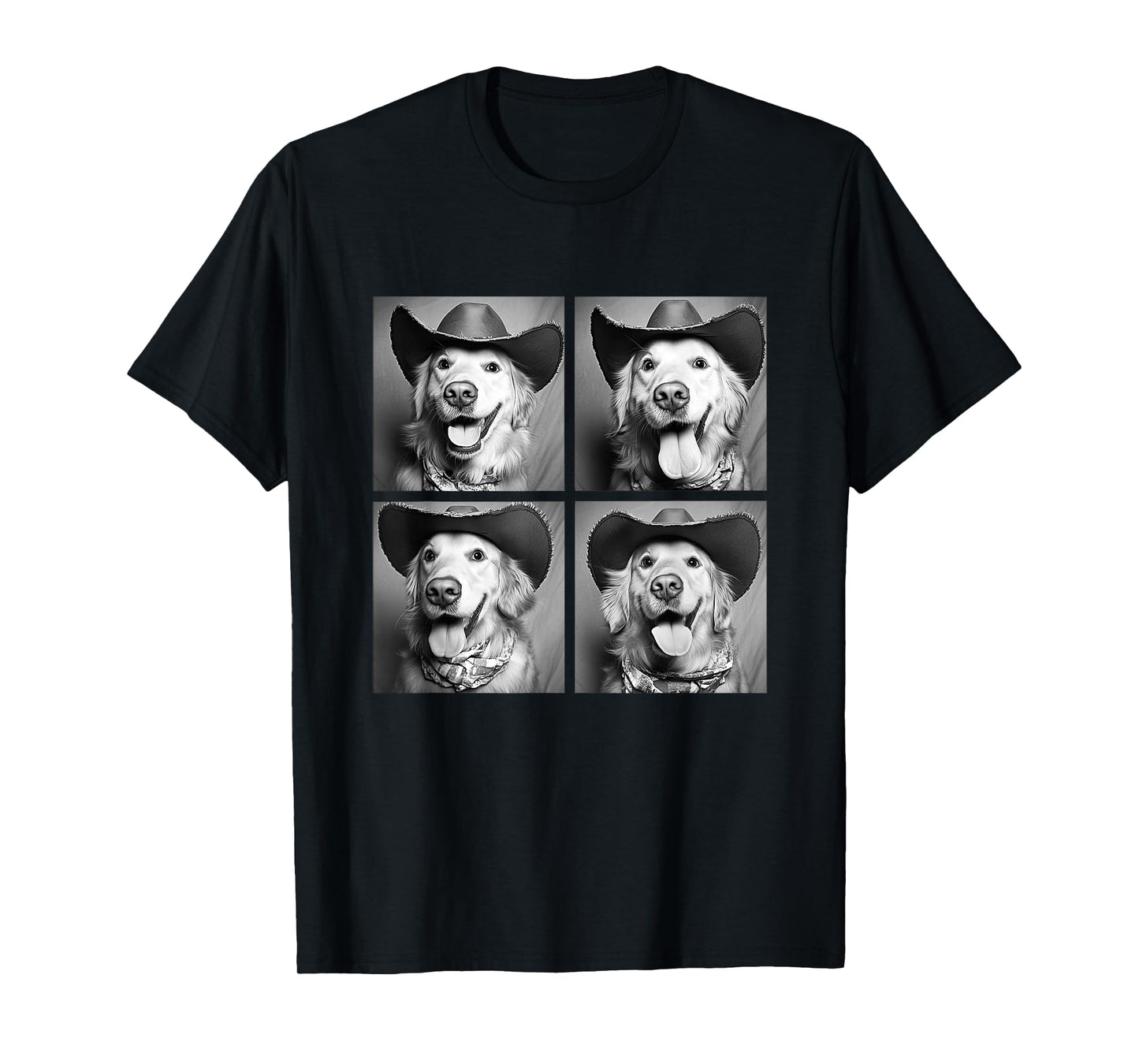 Western Golden Retriever Funny Cowboy Dog T-Shirt