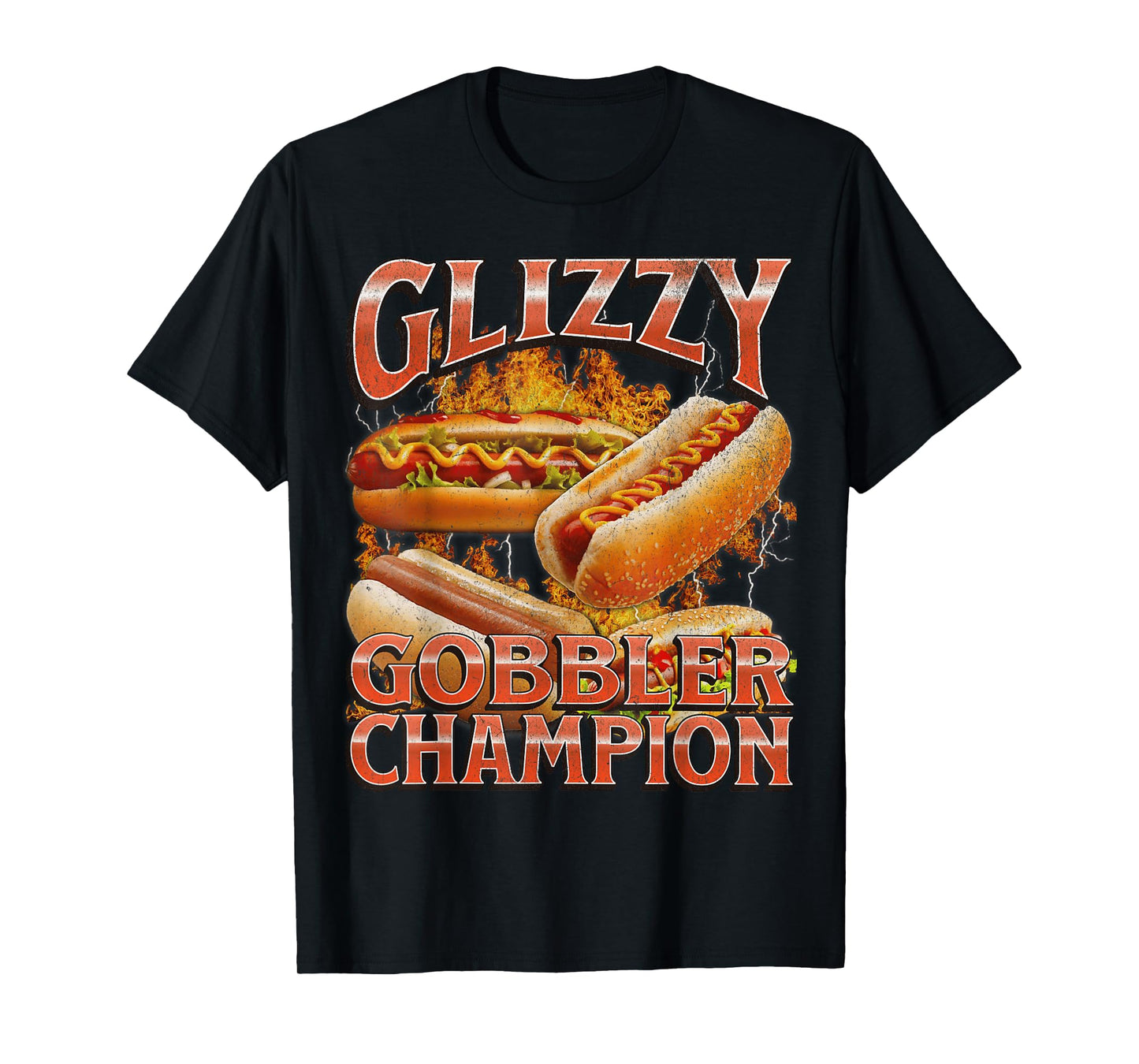 Glizzy Gobbler Funny Wiener Hot Dog Meme Bootleg Graphic T-Shirt for Men Women