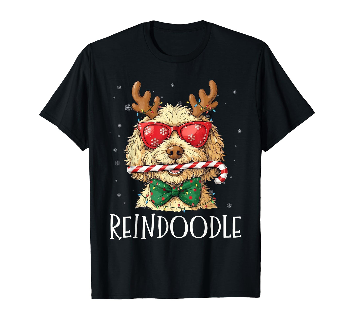 Reindoodle Funny Doodle Dog Christmas Holiday T-Shirt