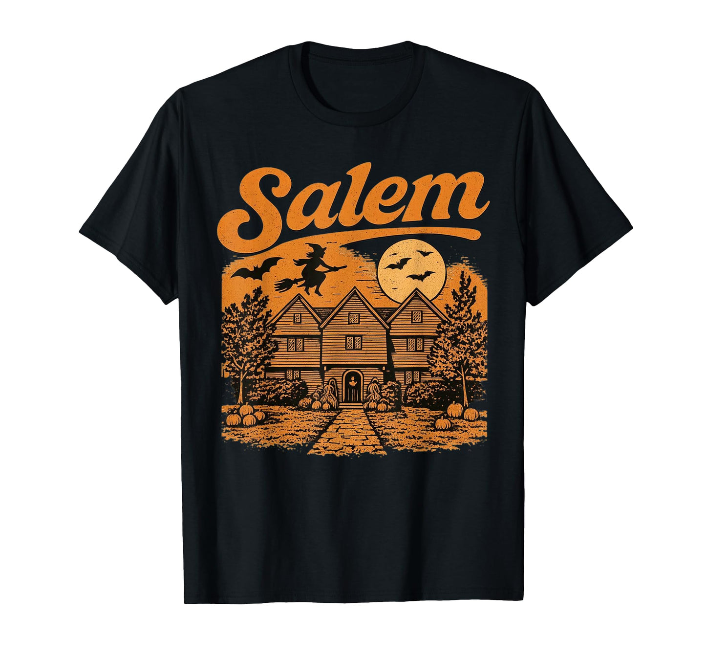 Salem Massachusetts Witch House Spooky Full Moon Souvenir T-Shirt