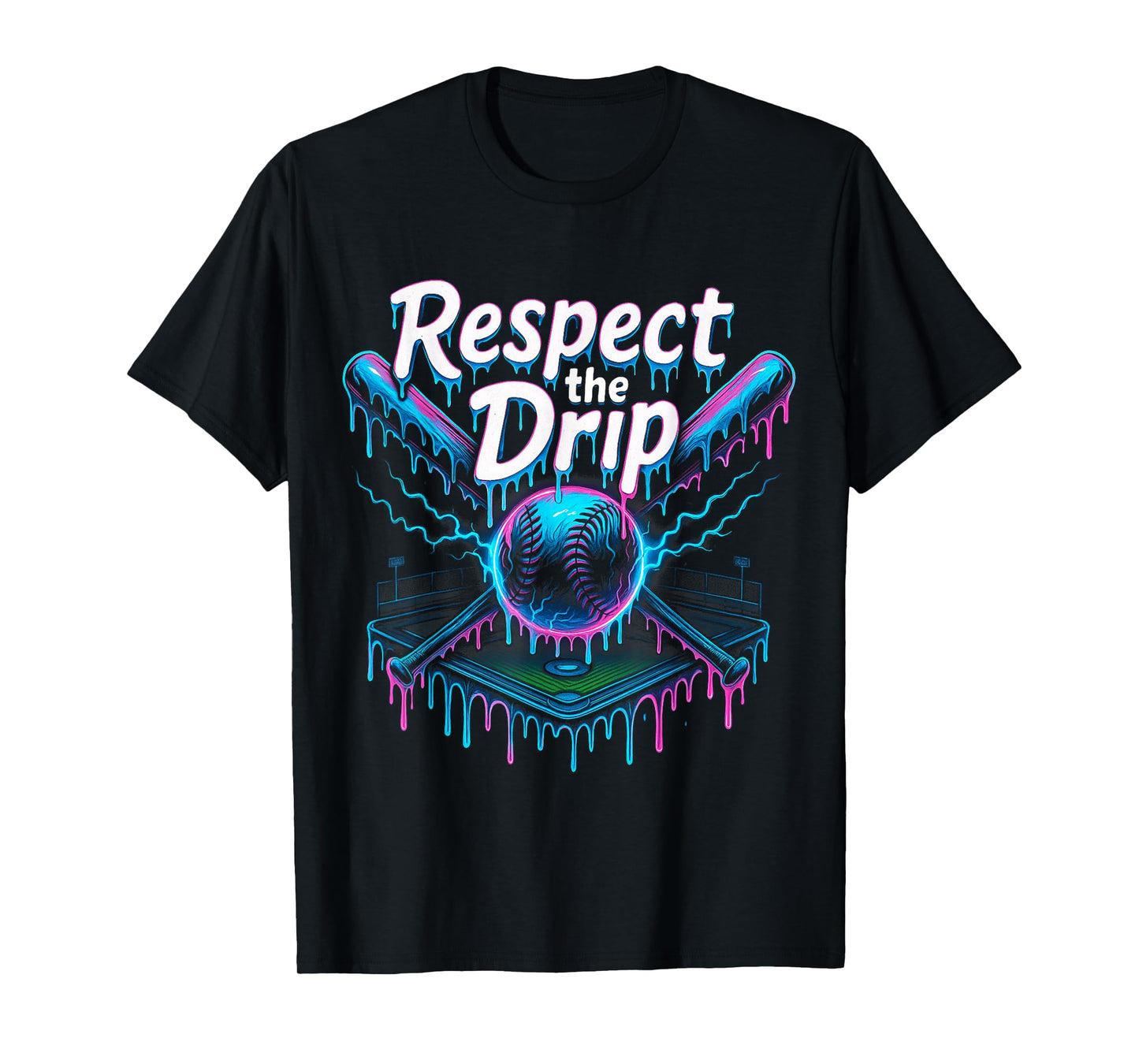 Baseball Drip For Boys Ice Cream Drip Youth Graphic Tees Men T-Shirt