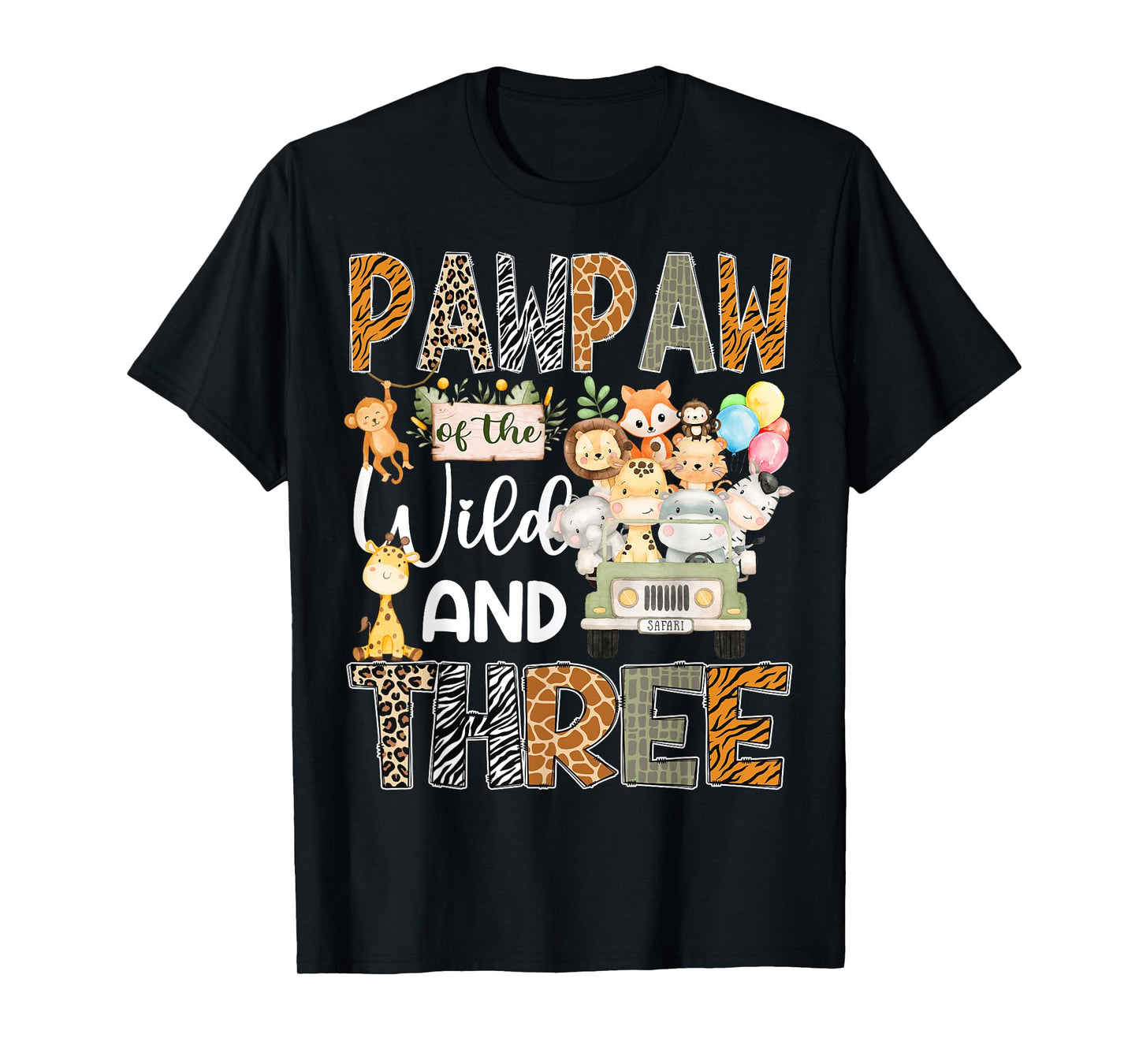 PawPaw Of The Wild Three 3Rd Birthday Safari Jungle T-Shirt